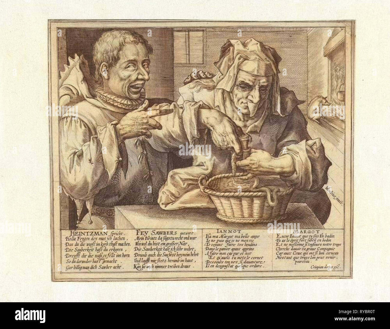 Satire auf Hygiene, Crispijn van de Passe (I), 1574-1637 Stockfoto