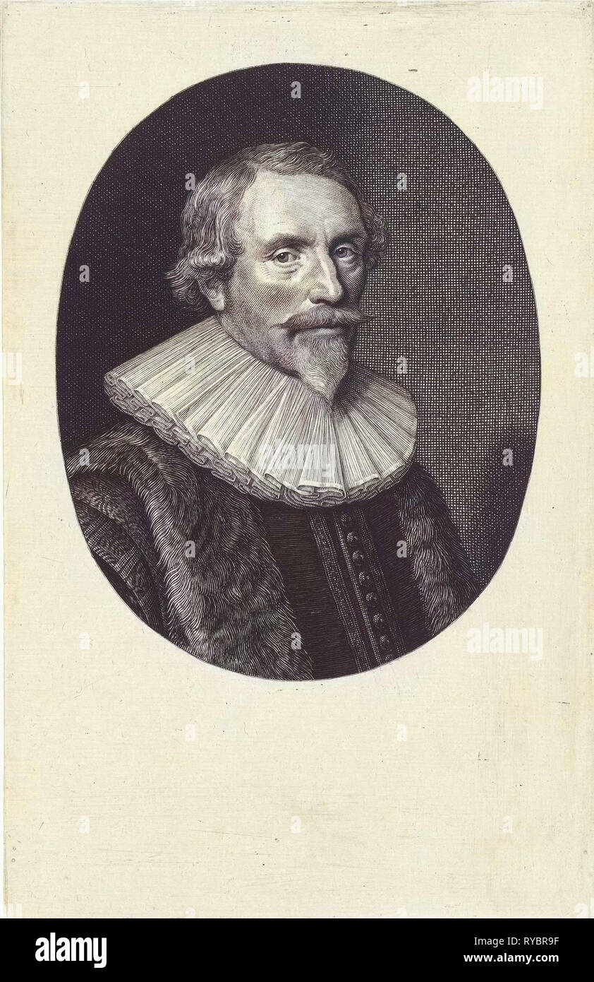 Porträt von Jacob Katzen im Alter von 57, Willem Jacobsz. Delff, Michiel Jansz van Mierevelt, 1635 Stockfoto