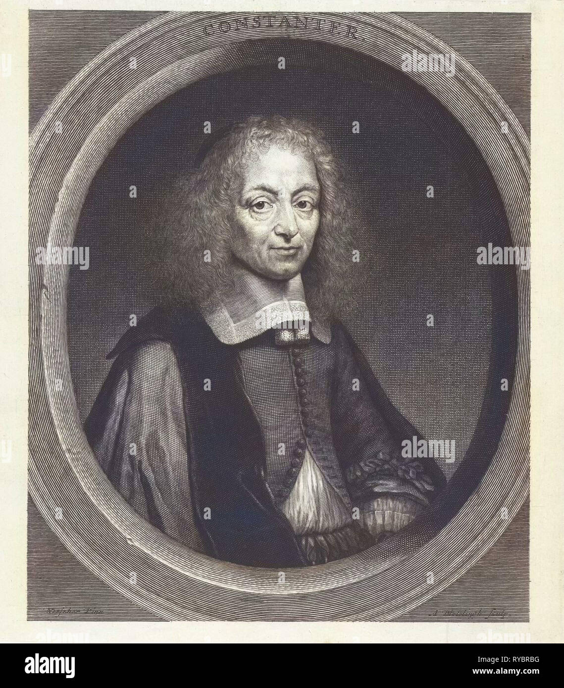 Porträt von Constantijn Huygens, Abraham Bloteling, 1672-1690 Stockfoto