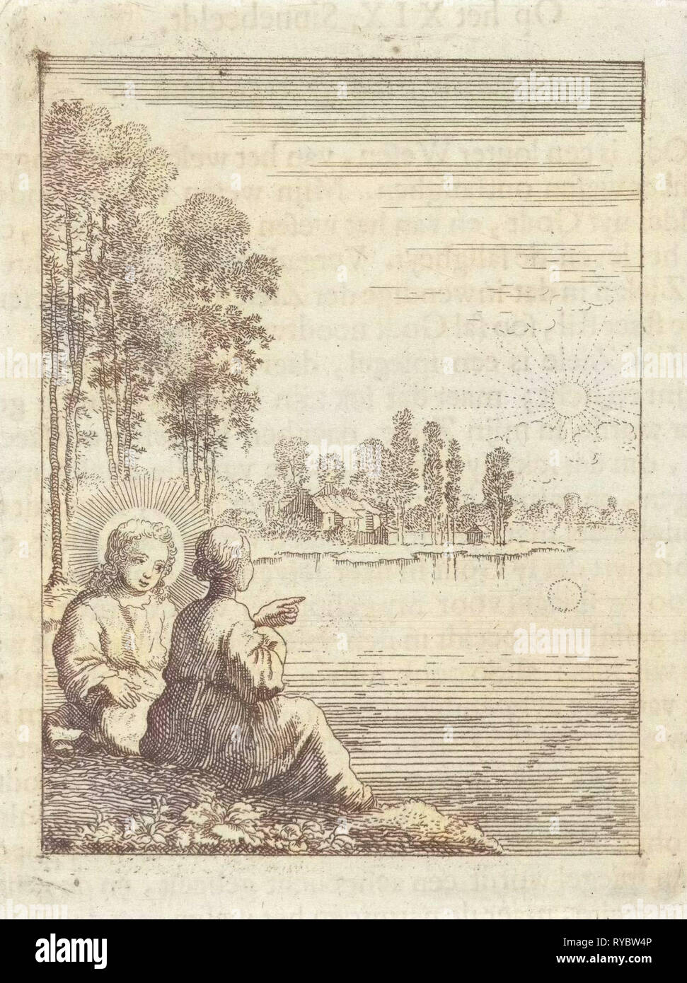 Christus und die personifizierte Seele erblicken die Sonne, Jan Luyken, Pieter Arentsz (II), 1678-1687 Stockfoto