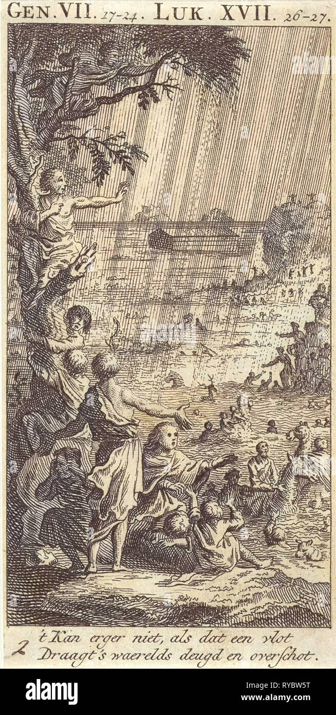 Flut, Jan Luyken, anonym, 1712 Stockfoto