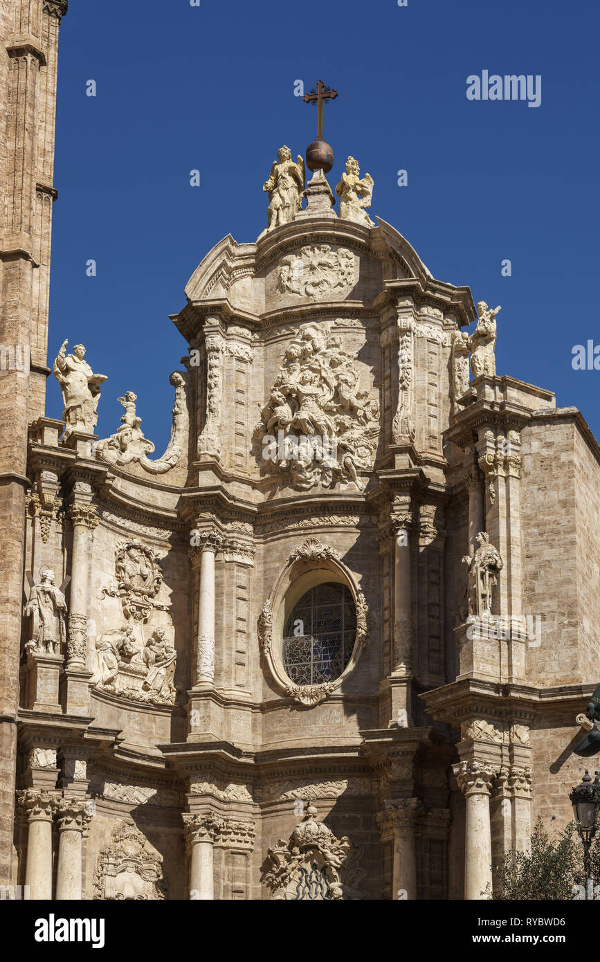 VALENCIA, Spanien - 25. Februar: Kathedrale in Valencia Spanien am 25. Februar 2019 Stockfoto
