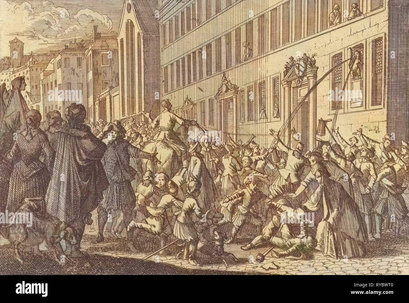 Die öffentliche Verkündigung der Verträge in Nürnberg, 1650, drucken Teekocher abgeschlossen: Caspar Luyken, Johann David Zunnern, 1701 zurückzuführen Stockfoto
