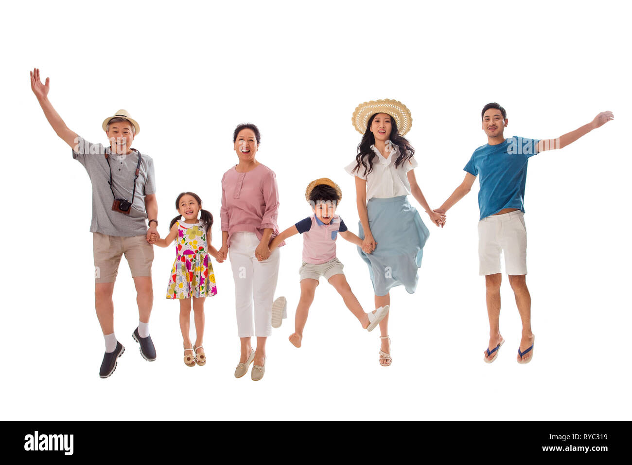 Die drei Generationen der Familie Reise des Glücks Stockfoto