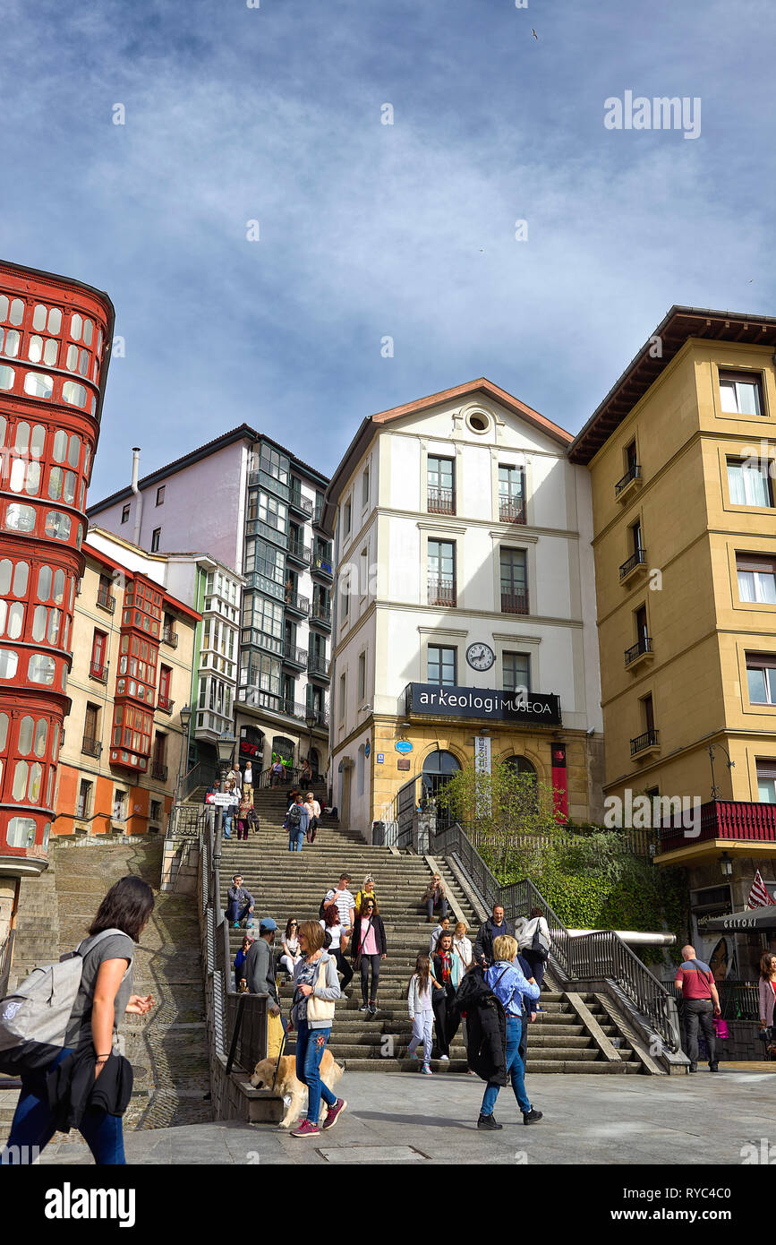 Unamuno Square (Plaza Unamuno) Altstadt, Bilbao, Vizcaya, Baskenland, Euskadi, Euskal Herria, Spanien, Europa Stockfoto