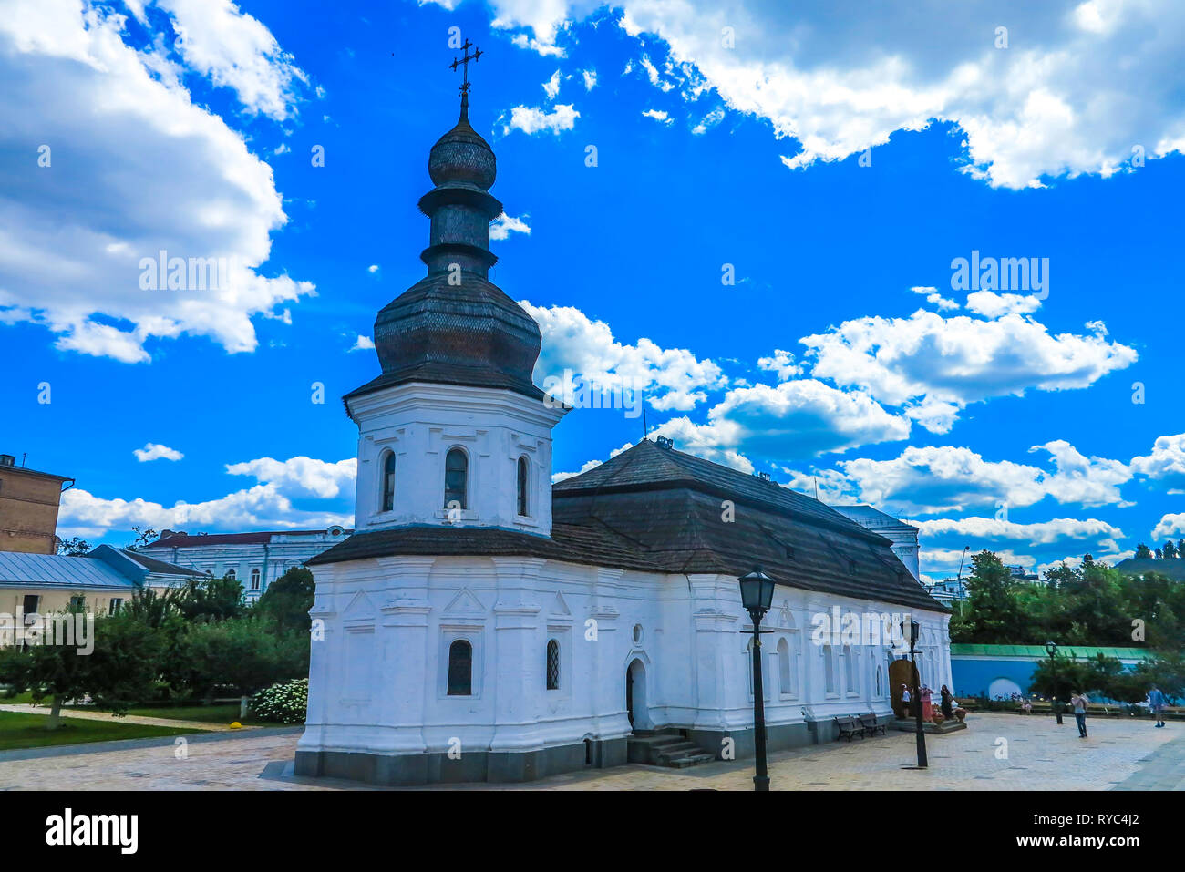 Kiew Saint Michael's Goldene Kuppel Klosterkirche Refektorium des Heiligen Johannes die göttliche Seite anzeigen Stockfoto