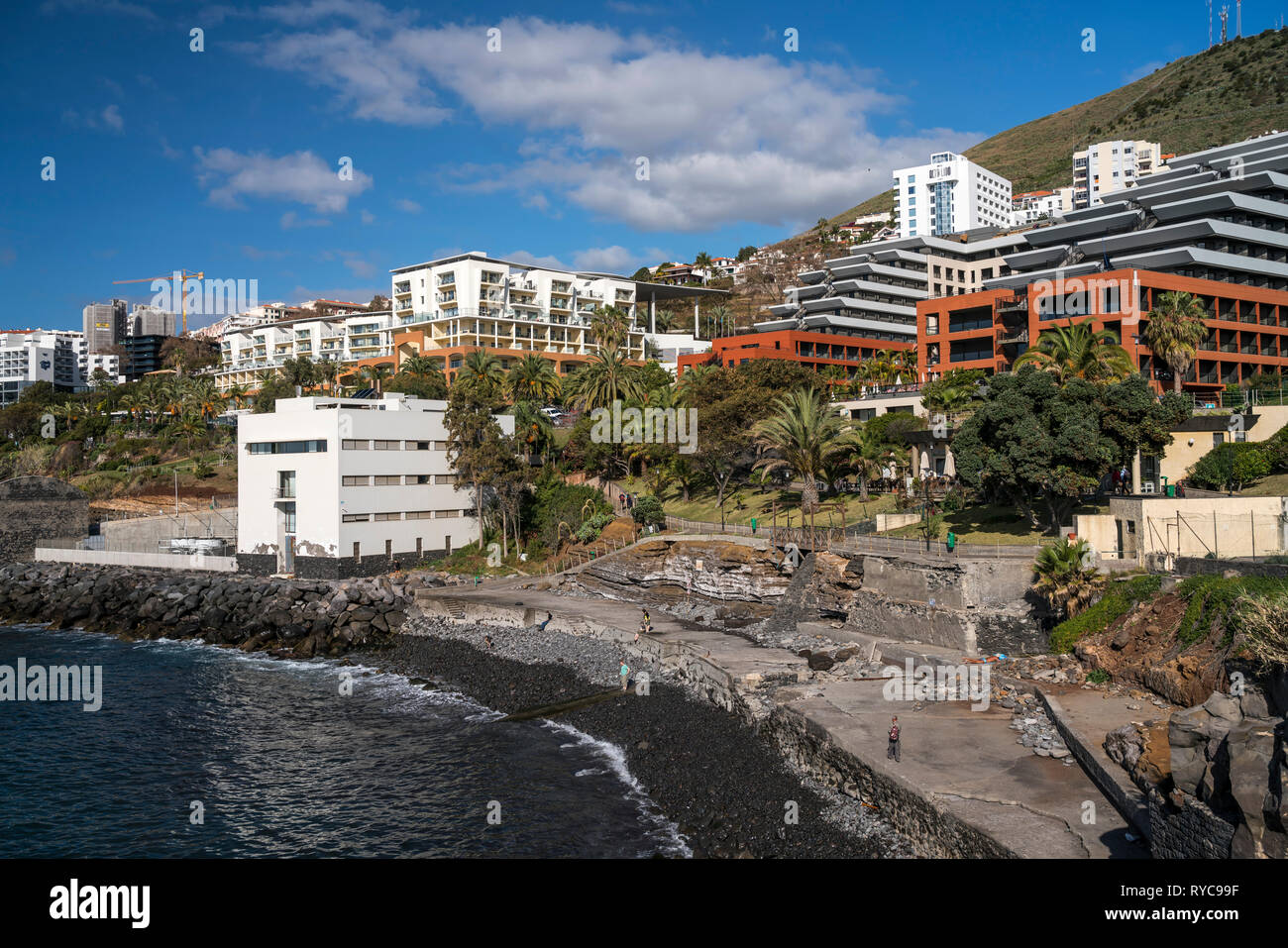 Hotels im Stadtviertel Lido, Madeira, Portugal, Europa | Lido viertel Hotels, Madeira, Portugal, Europa Stockfoto