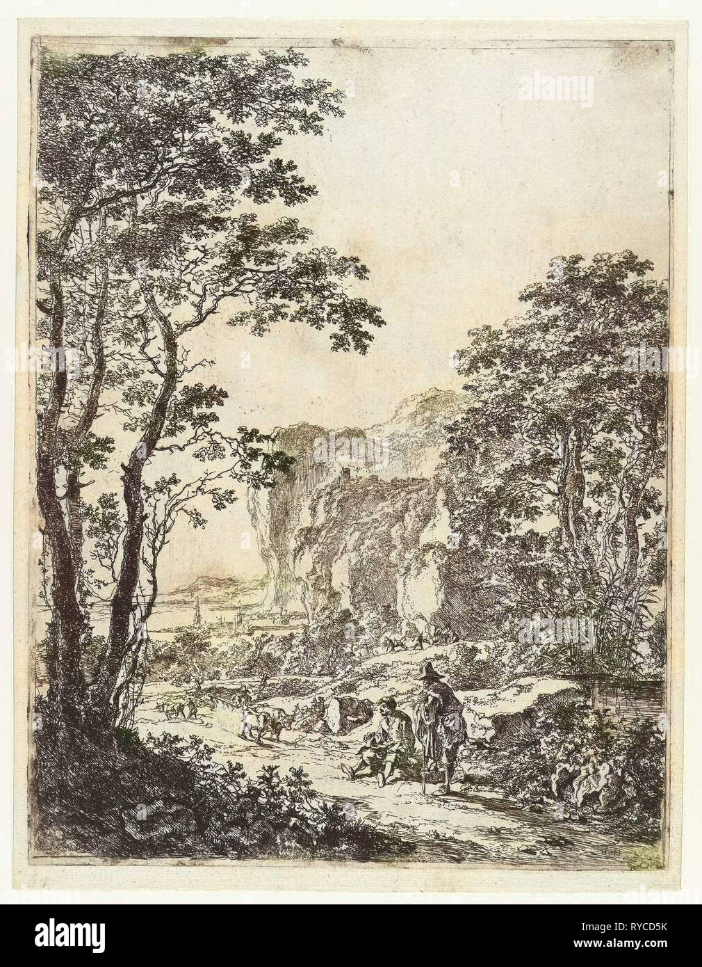 Landschaft mit einem Ochsenkarren, Anzeigen zwischen Ancona und Senigallia, Italien, Jan beide, 1644-1652 Stockfoto