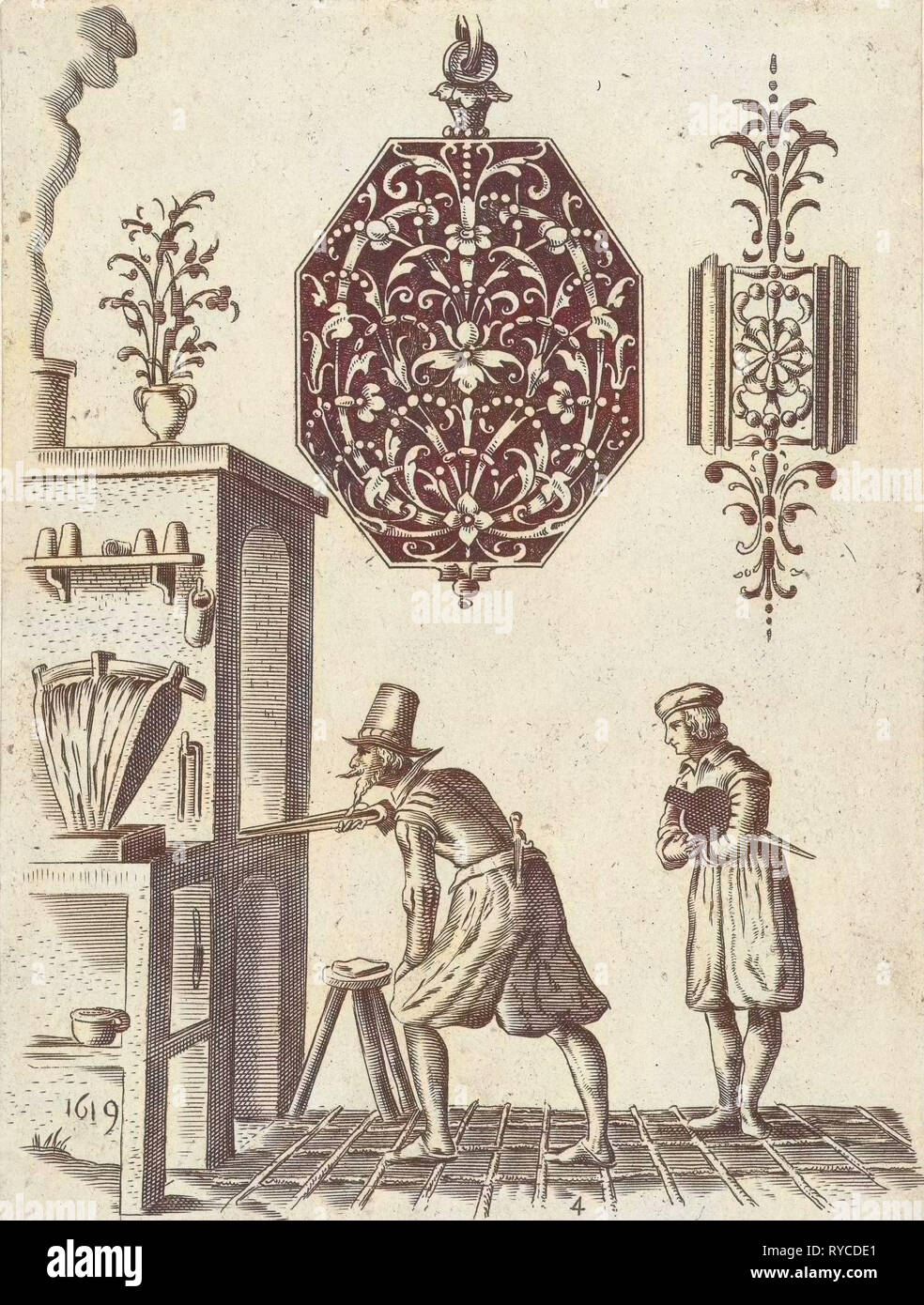 Zwei Juwelier Schmuck, Jean Toutin, anonym, Anonymous, 1619 Stockfoto
