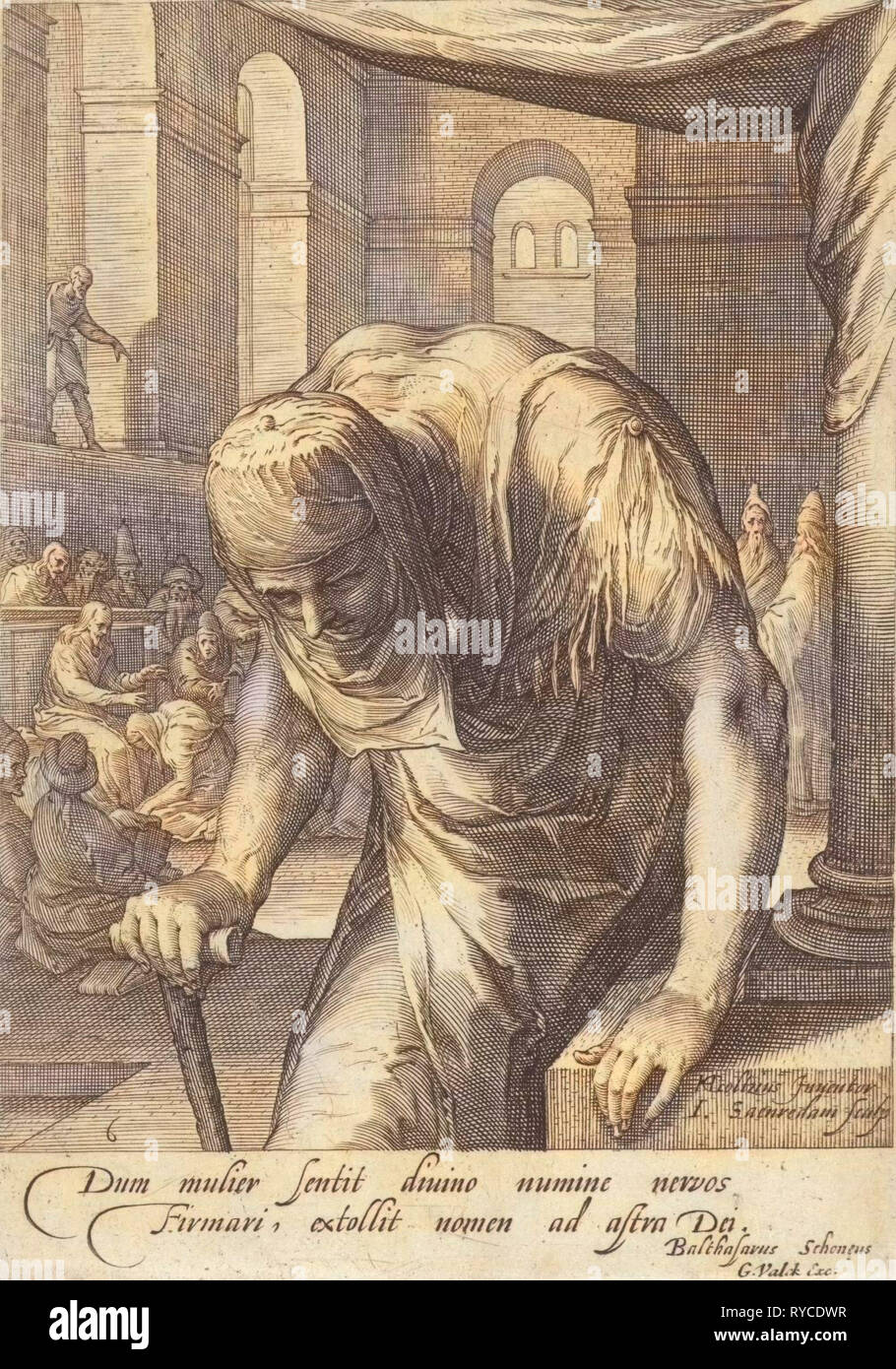 Die gebogenen Frau, Jan Saenredam, Balthasarus Schonaeus, Gerard Valck, 1661-1726 Stockfoto