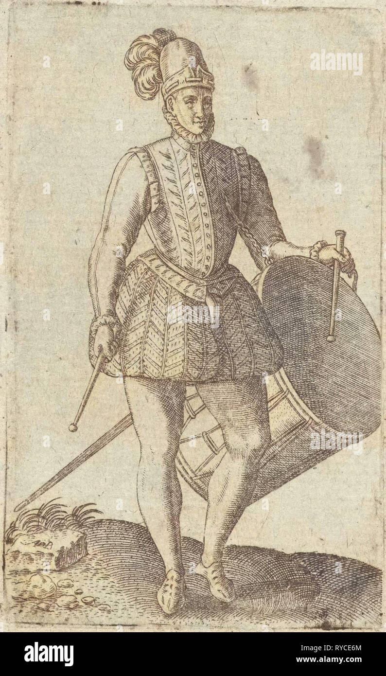 Soldat Trommler, Abraham de Bruyn, 1550-1587 Stockfoto