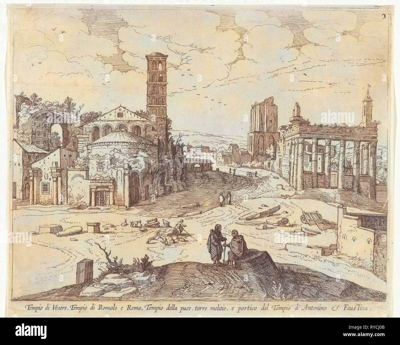 Blick auf das Forum Romanum, Willem van Nieulandt (II), 1594-1635 Stockfoto