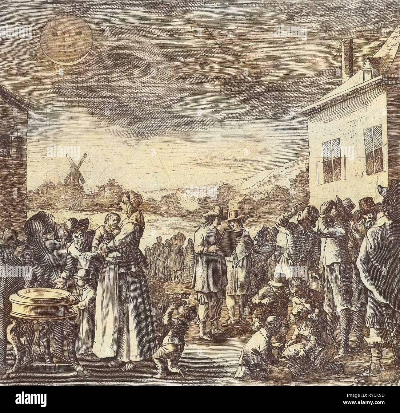 Sonnenfinsternis des 12. August 1654, anonym, 1654-1656 Stockfoto