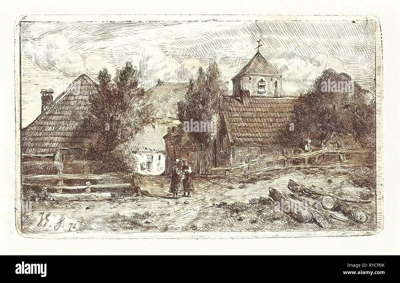 Dorf, Jan Gerard Smits, 1872 Stockfoto