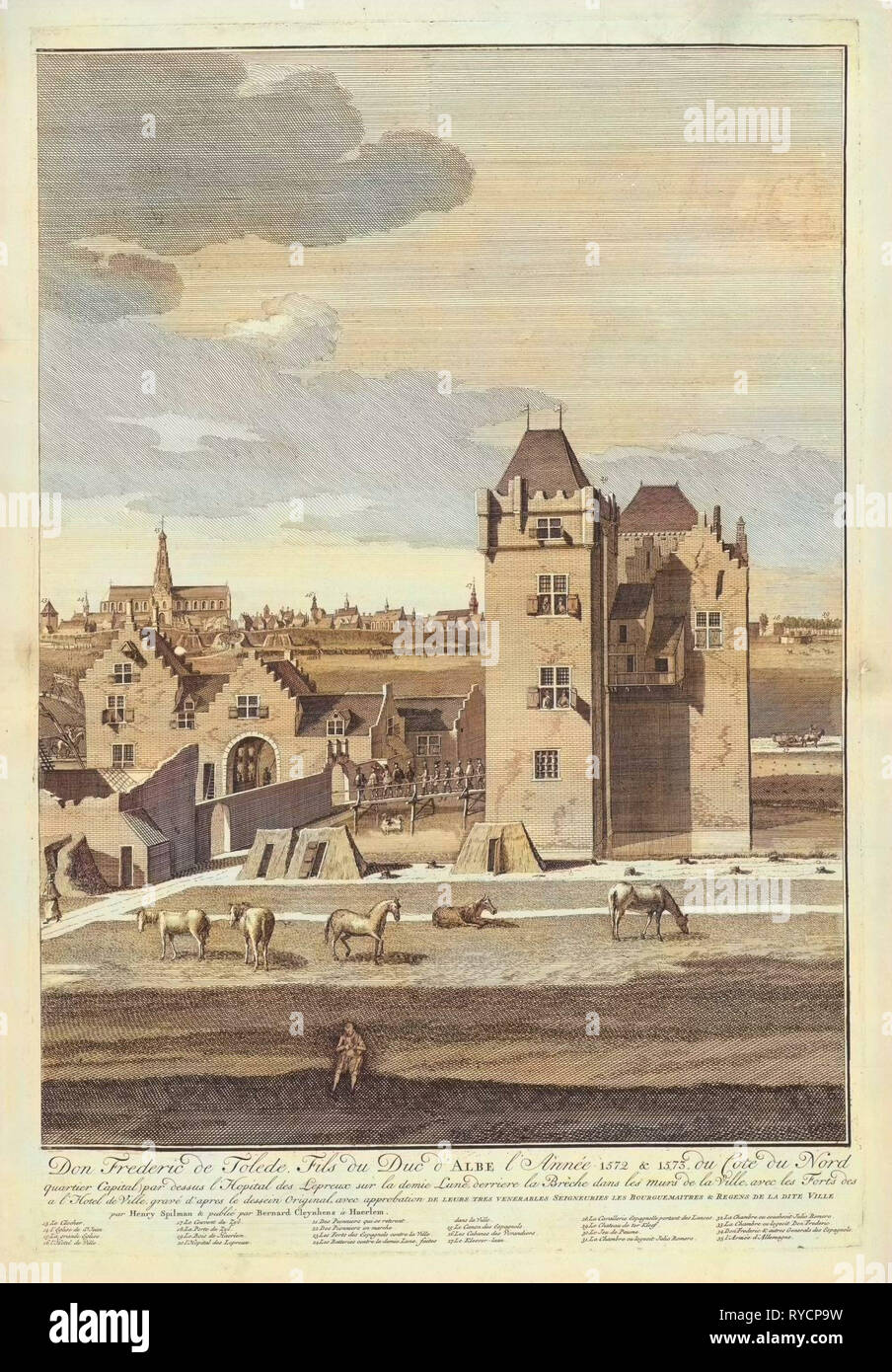 Belagerung von Haarlem, 1572-1573 (rechte Seite), die Niederlande Stockfoto