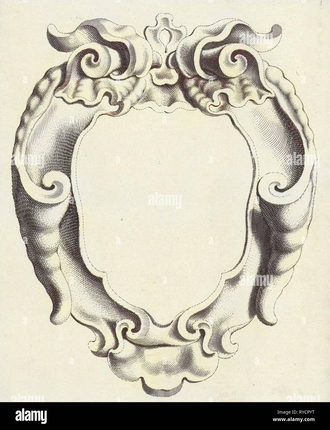 Kartusche mit lobe Ornament, deren Kanten nach innen curl, Michael Mosijn, Gerbrand van den Eeckhout, Clement De Jonghe, 1640 bis 1655 Stockfoto