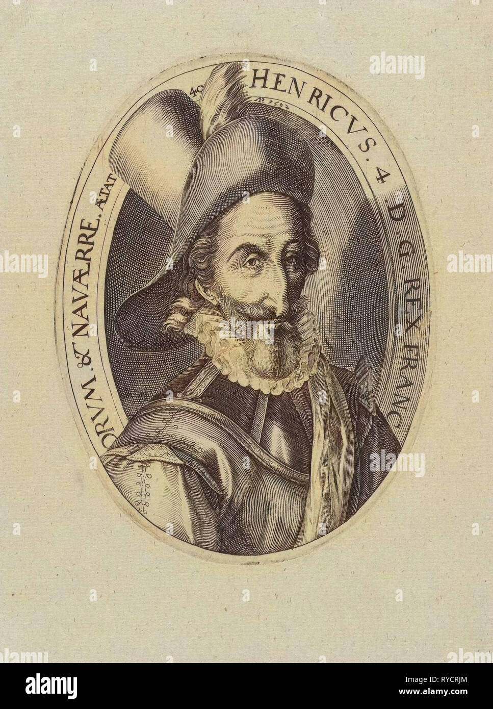 Porträt von Heinrich IV. von Frankreich, anonym, Hendrick Goltzius, 1592 Stockfoto