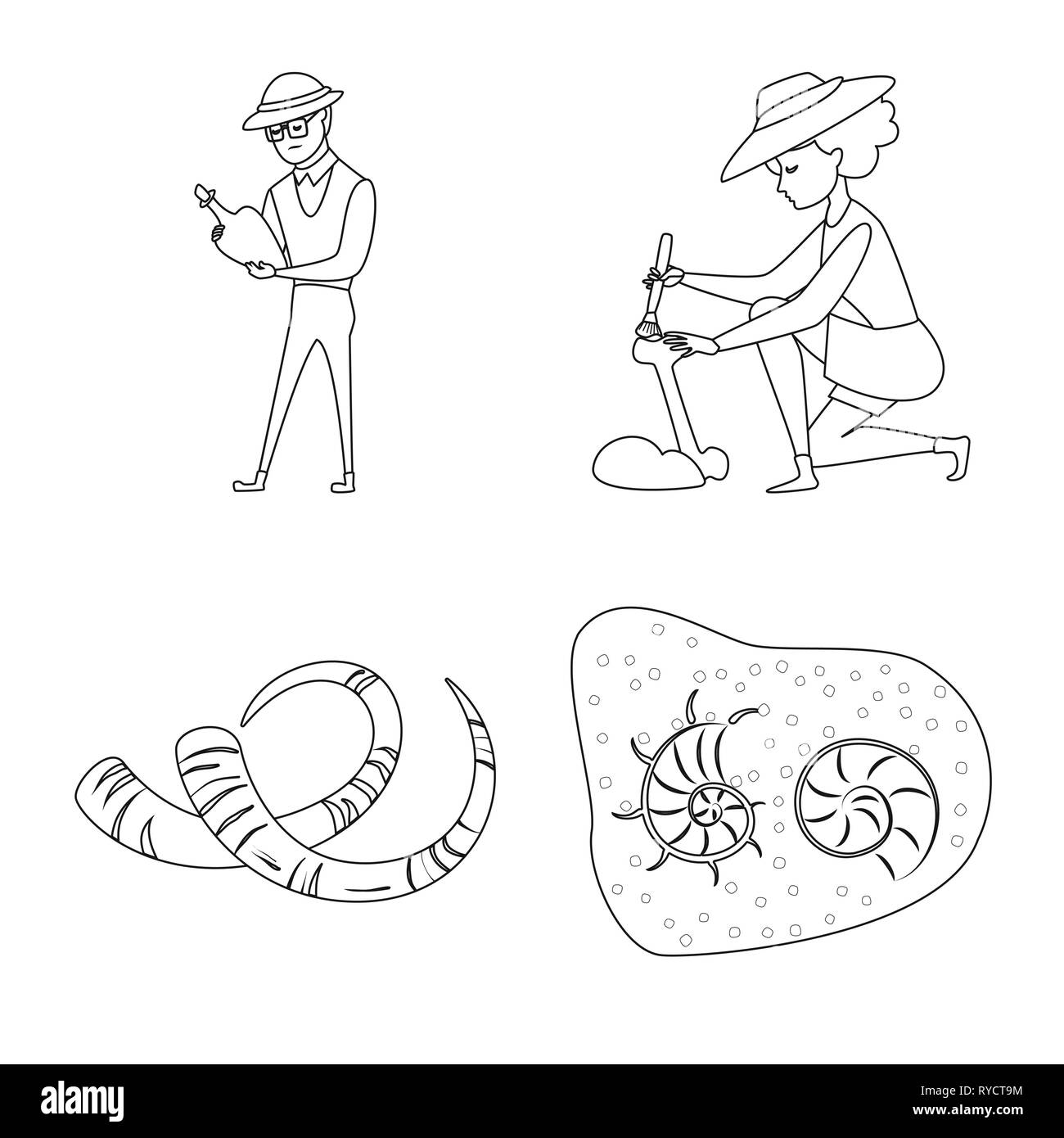 Archäologe, Horn, Rock, Menschen, Mädchen, Tusk, schwarz, antike, Sucher, Schatz, Griechischen, Artefakt, graben, finden, Knochen, Griechenland, Jäger, Spitzhacken, Mythologie, Pinsel, römische, Explorer, Paläontologe, Paläontologie, Ringen, Amphoren, Boden, Mammut, Geschichte, Forschung, Ausgrabung, Entdeckung, Arbeiten, Artikel, Museum, Attribute, Archäologie, historische, Set, Vector, Icon, Illustration, isoliert, Sammlung, Design, Element, Grafik, Zeichen, Outline, Linie Vektor Vektoren, Stock Vektor