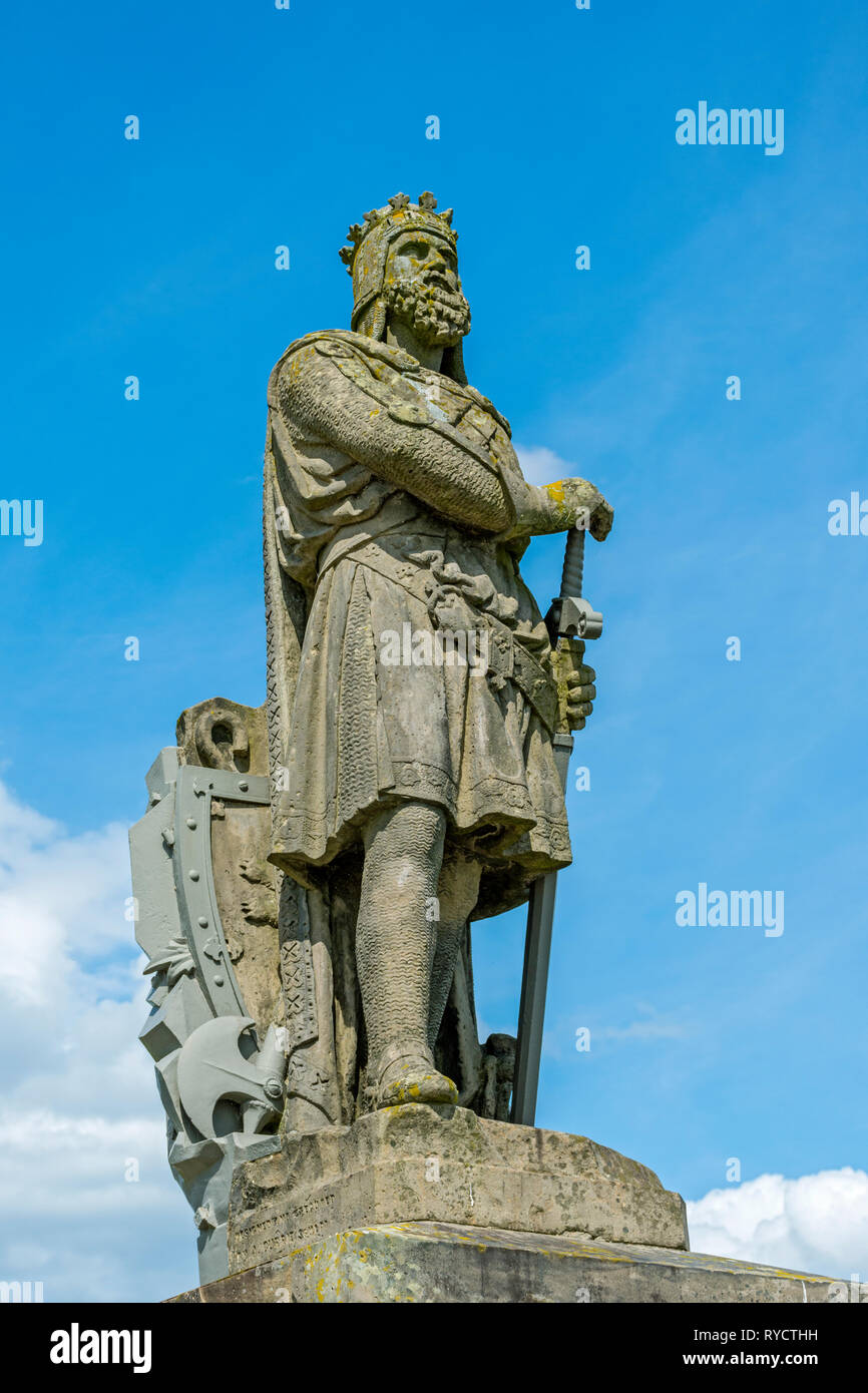 Statue von Robert the Bruce an der Stirling Castle, Stirlingshire, Schottland, UK Stockfoto
