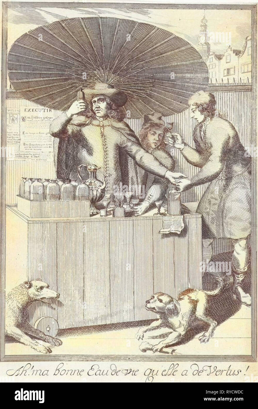 Brandy Verkäufer, Pieter van Den Berge, 1694-1737 Stockfoto