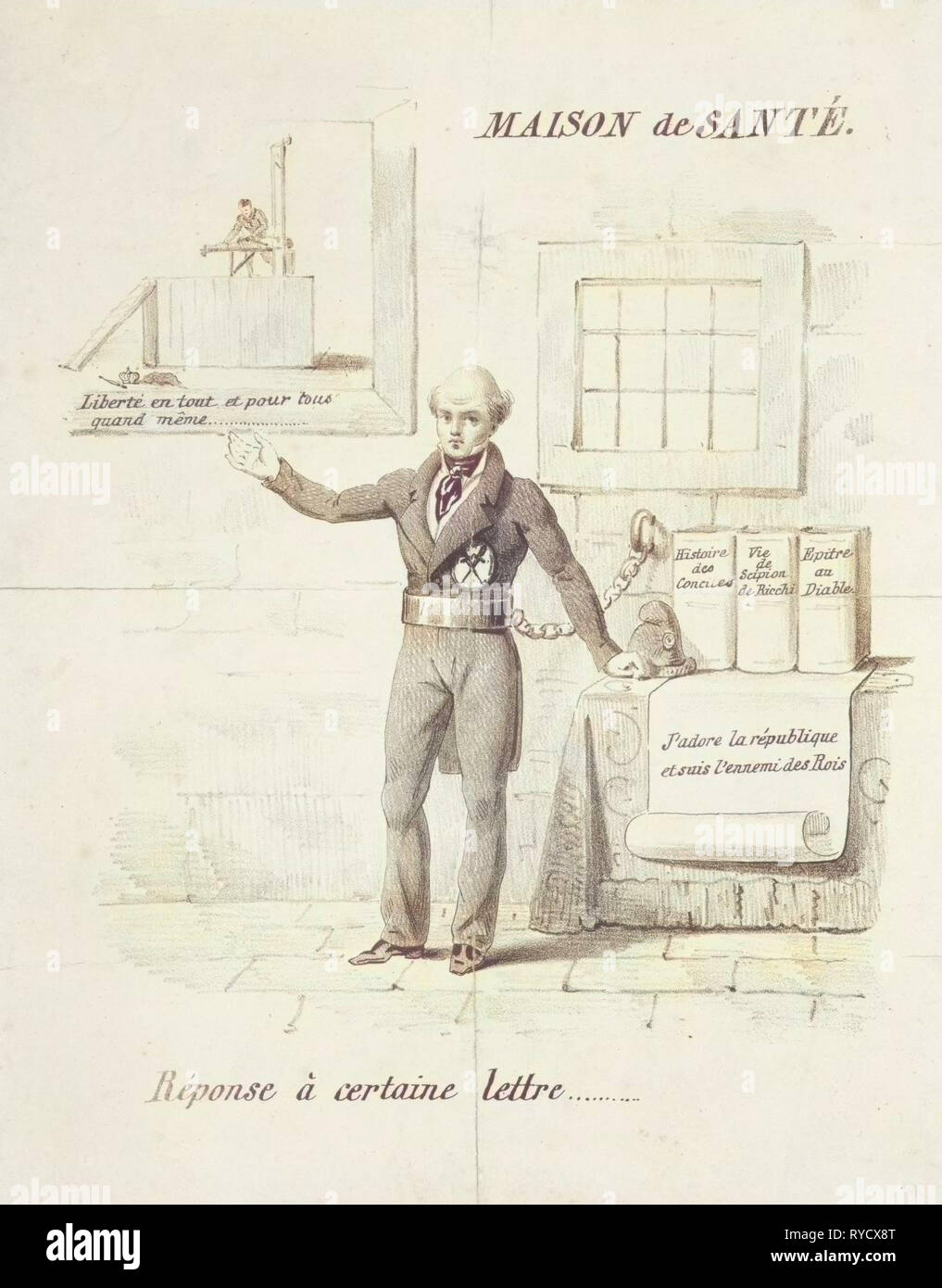 Cartoon von Louis de Potter, 1830, drucken Hersteller: Anonym, 1828-1830 Stockfoto