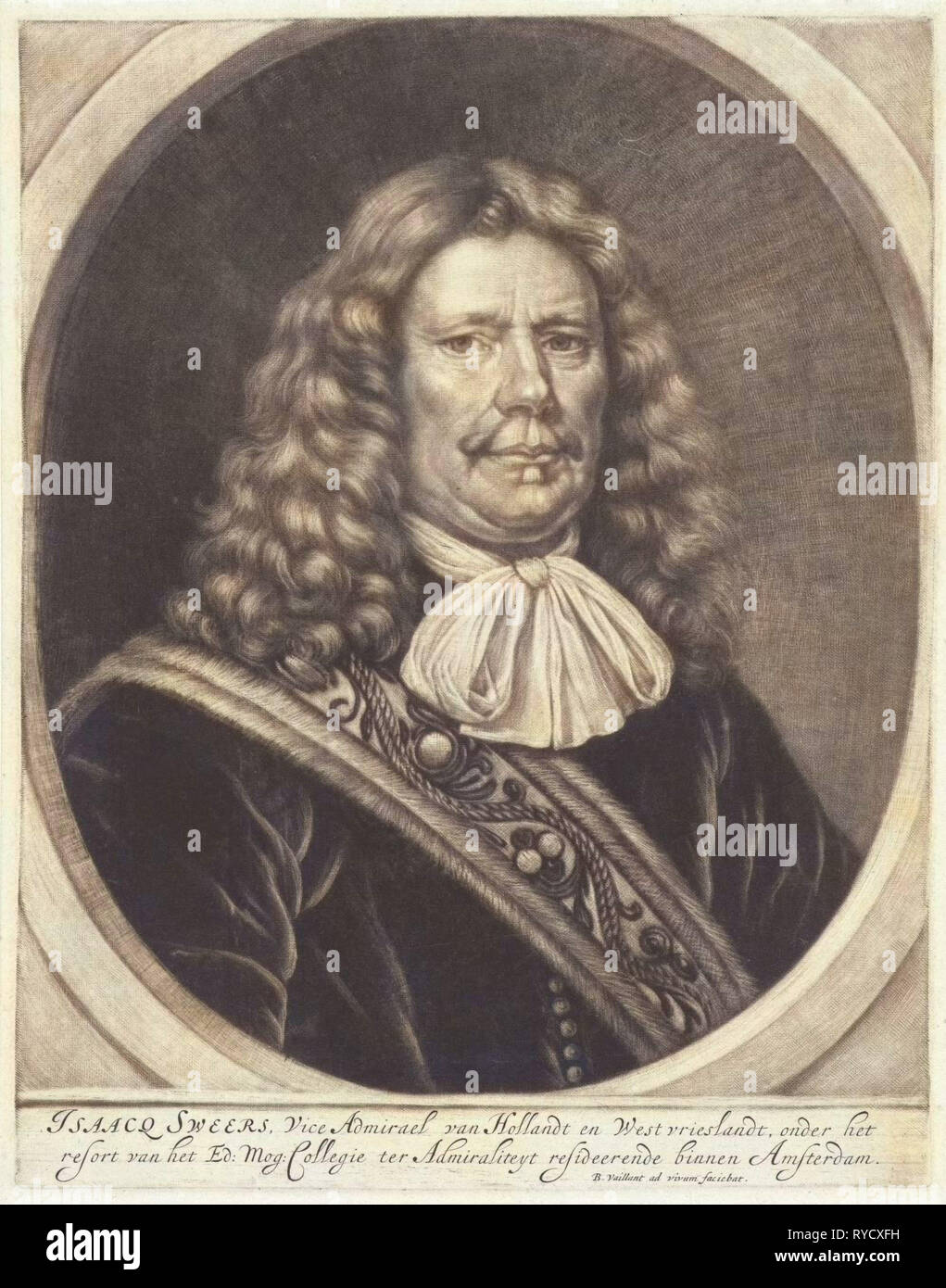 Porträt von Konteradmiral Isaac Sweers, Bernard Vaillant, 1642-1698 Stockfoto