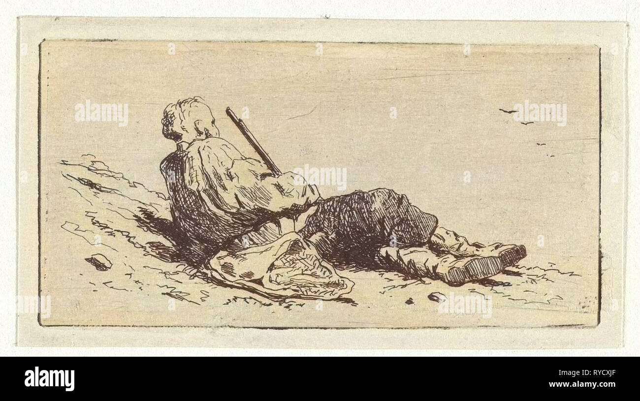 Liegenden Jäger, Jan Weissenbruch, 1837-1880 Stockfoto