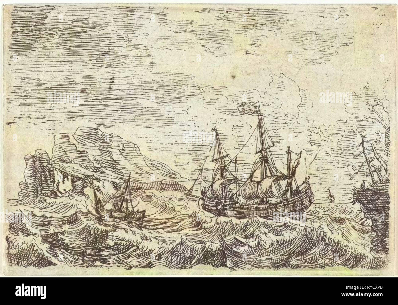 Schiffe auf stürmischer See, Bonaventura Peeters (I), 1624-1652 Stockfoto