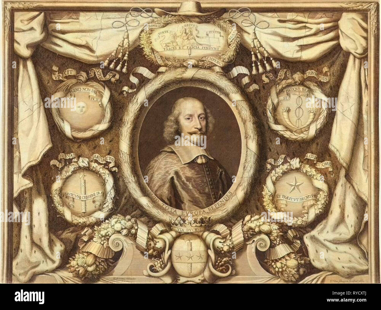 Promotion Print Raymundus Berenger von Lothringen (1660), obere, Pieter van Schuppen, 1660 Stockfoto