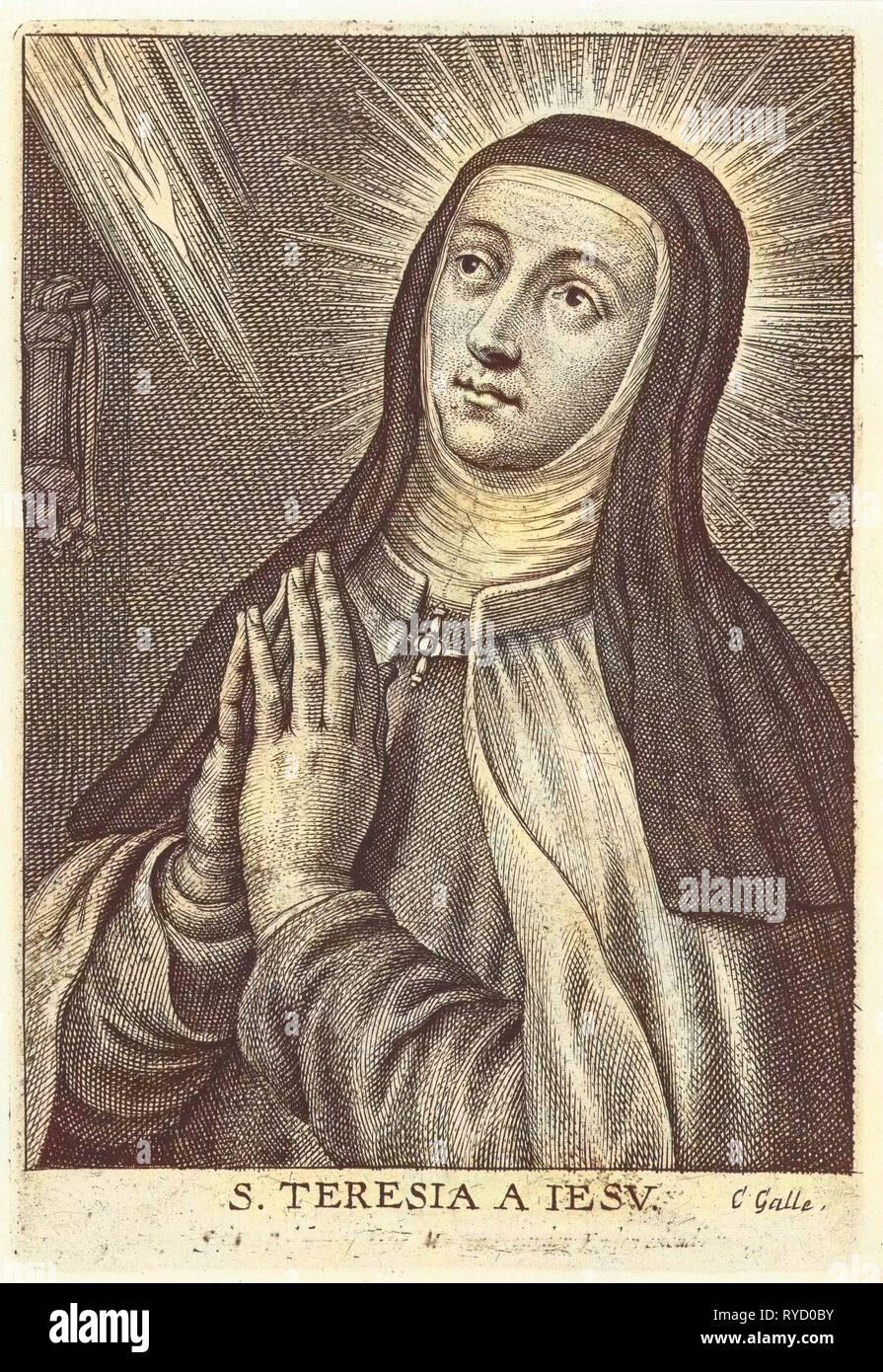 Die heilige Teresa, Schelte Adamsz. Bolswert, Rubens, Cornelis Galle (II), 1596-1659 Stockfoto