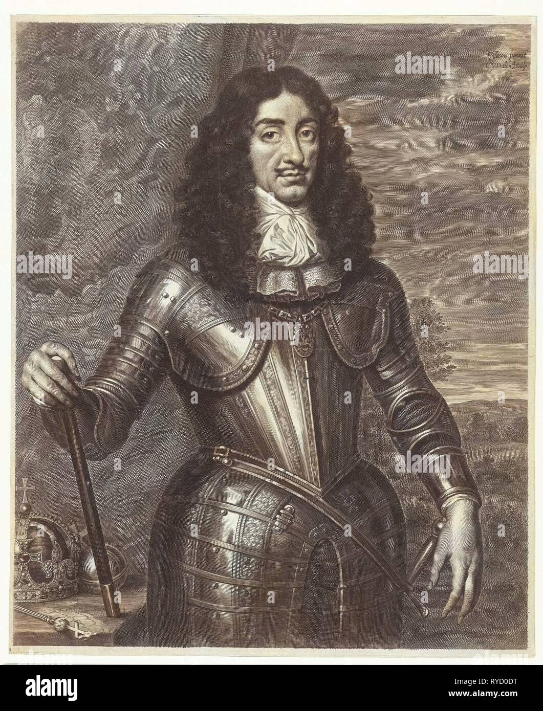 Porträt von Leopold I, Kaiser von Deutschland, Cornelis van Dalen (II), 1648-1664 Stockfoto