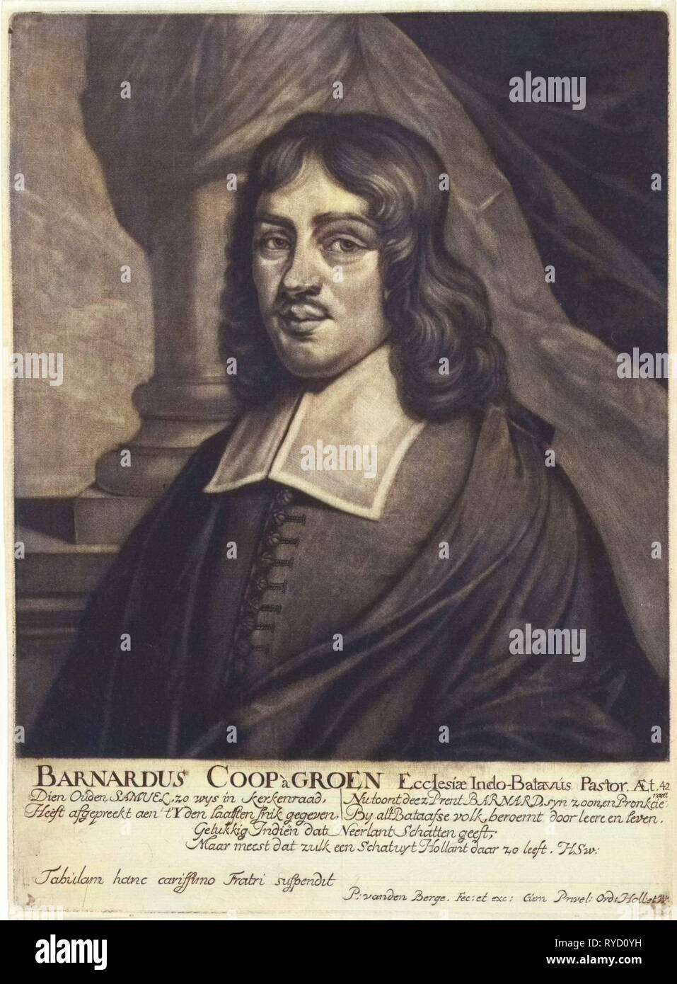 Porträt von Bernard Coop À Groen, print-Hersteller: Pieter van Den Berge, Hieronymus Wilhelm Snabelius, 1694-1737 Stockfoto