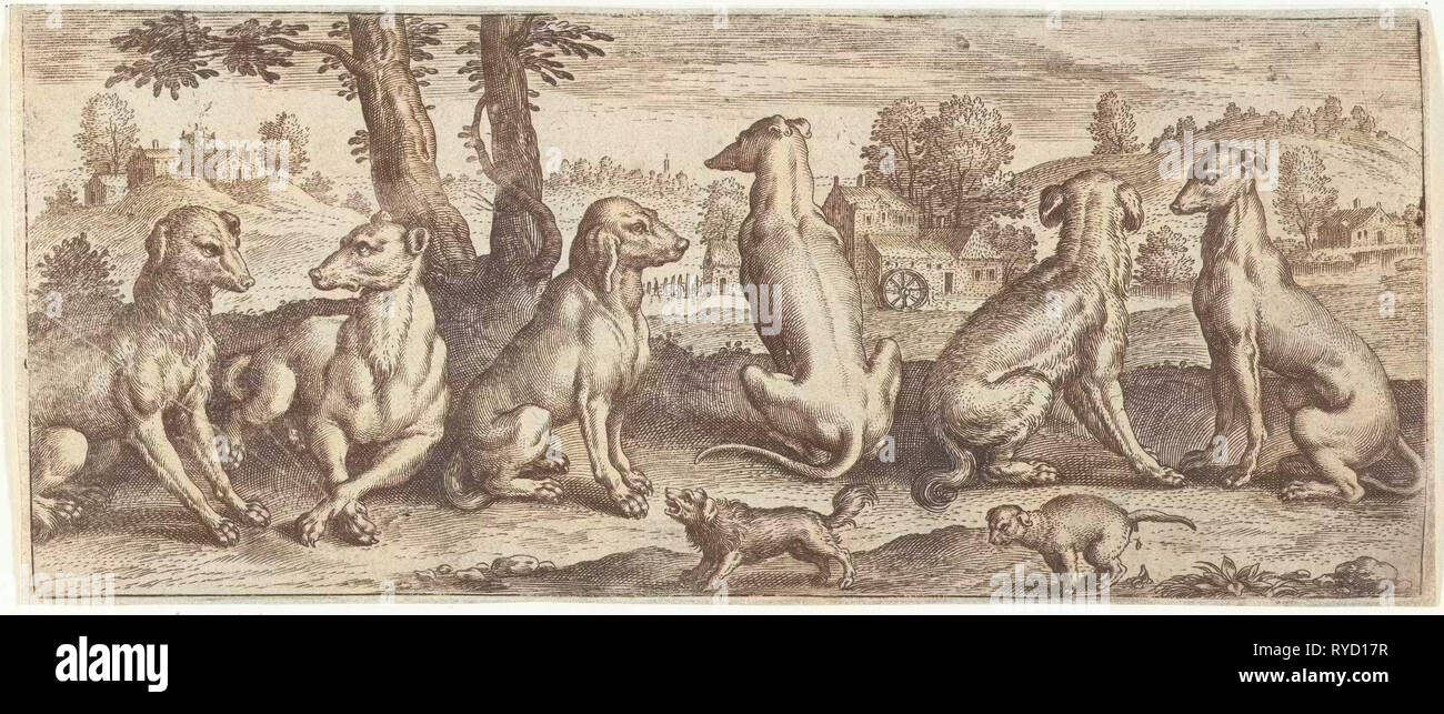 Hunde, möglicherweise Abraham de Bruyn, nach 1583 Stockfoto