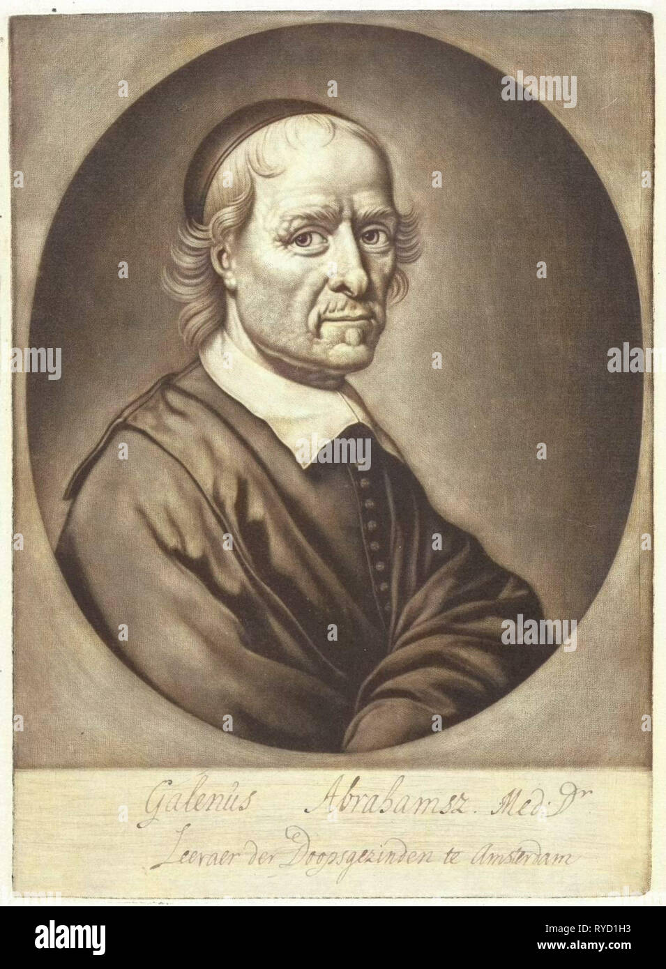 Porträt von Galen Abrahamsz Hahn, Michiel van Musscher, 1655-1705 Stockfoto