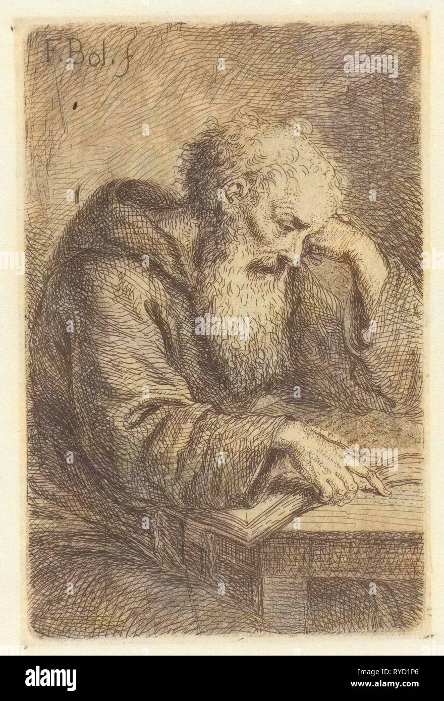 Lesung Mönch, Ferdinand Bol, anonym, 1626-1680 Stockfoto