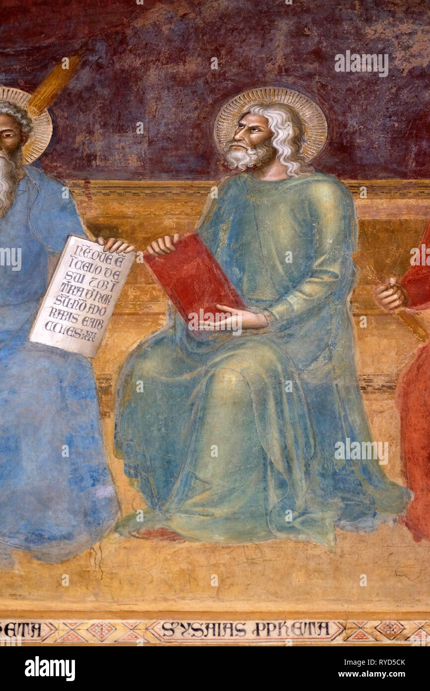 Jesaja, Detail der Triumph des hl. Thomas von Aquin, Fresko von Andrea di Buonaiuto, Santa Maria Novella Principal dominikanische Kirche in Florenz Stockfoto