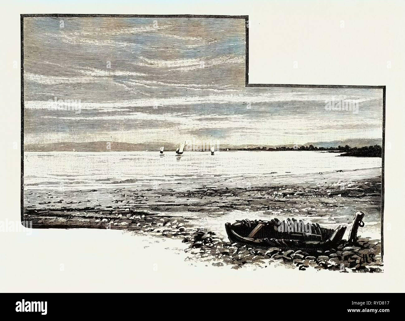 Auf der Förde von Tay, UK. Die Firth-of-Tay (Schottisch-gälisch: Linne Tatha) ist ein Firth in Schottland zwischen Rat Bereiche von Fife, Perth und Kinross, die Stadt Dundee und Angus, Schottland, in die der größte Fluss in Bezug auf die Strömung, den Fluss Tay Leergut Stockfoto