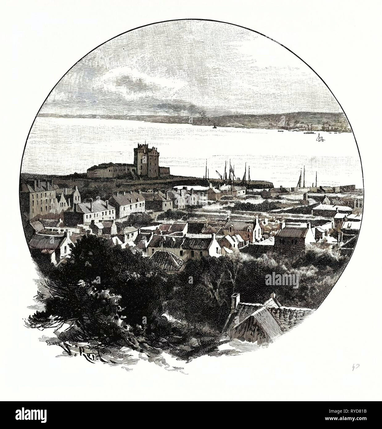 Dundee, von Broughty Ferry, UK. Dundee, offiziell die Stadt Dundee, ist der Fourth-Largest Ort in Schottland Stockfoto