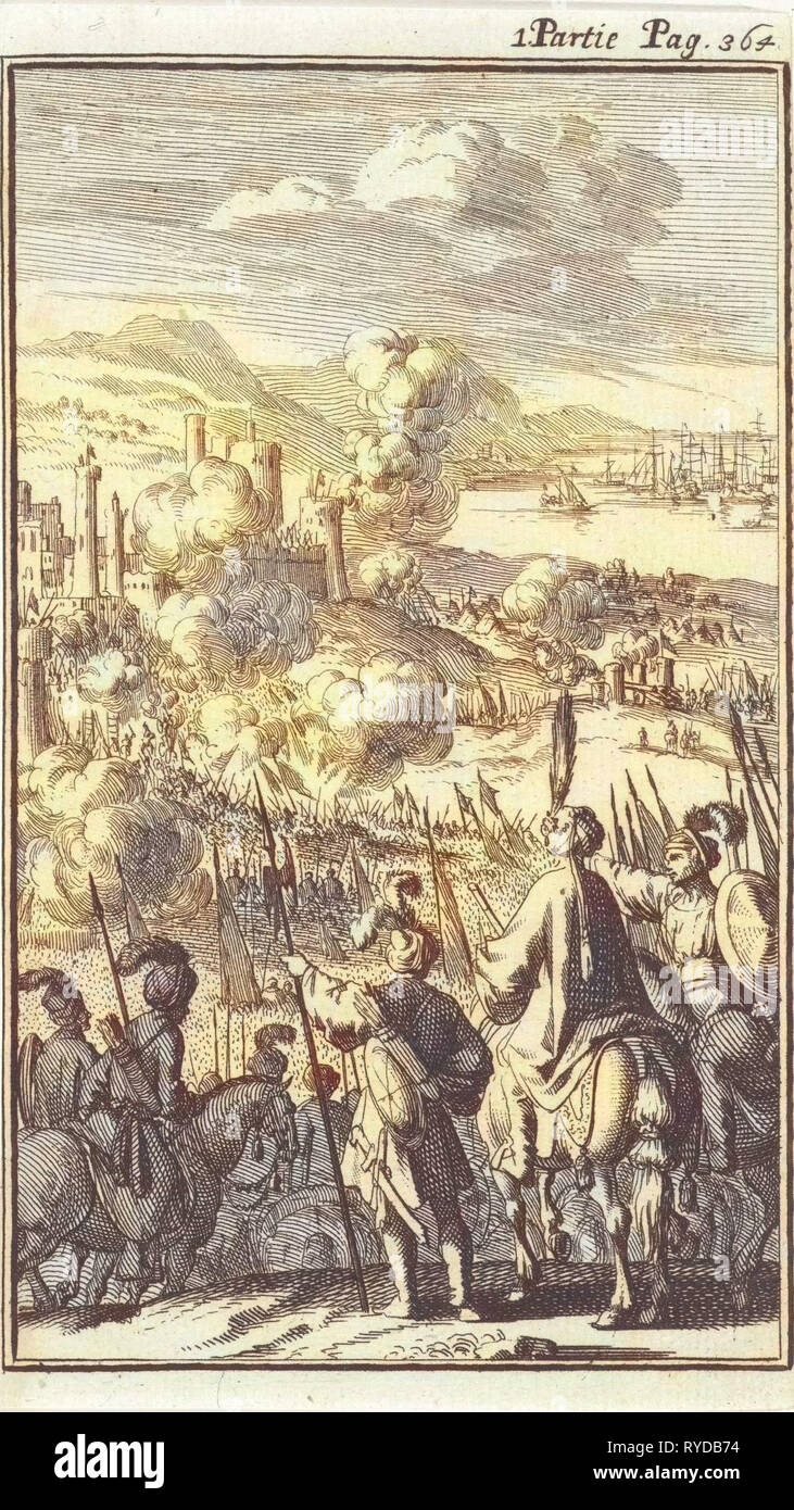 Rhodos von den Türken belagert Jan Luyken, Charles Angot, 1689 Stockfoto