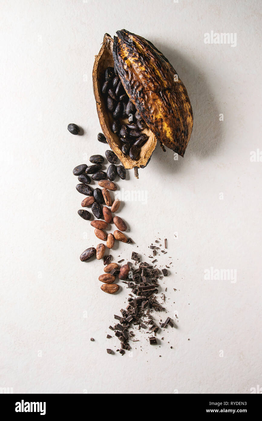 Fresh Cacao Pod Cocoa Beans Stockfotos und -bilder Kaufen - Alamy