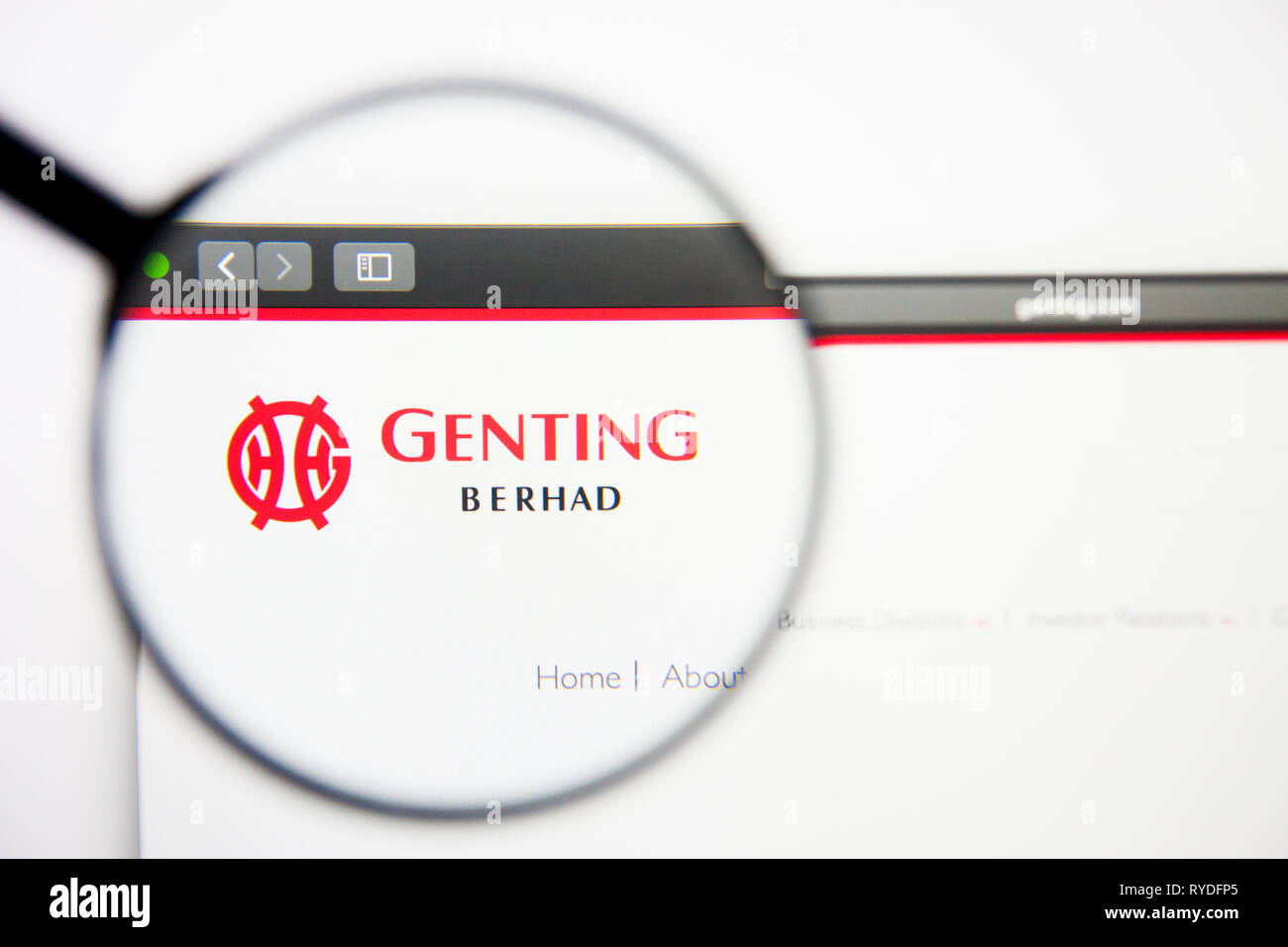 Los Angeles, Kalifornien, USA - 5. März 2019: Genting Homepage. Genting Logo sichtbar auf dem Display, Illustrative Editorial Stockfoto