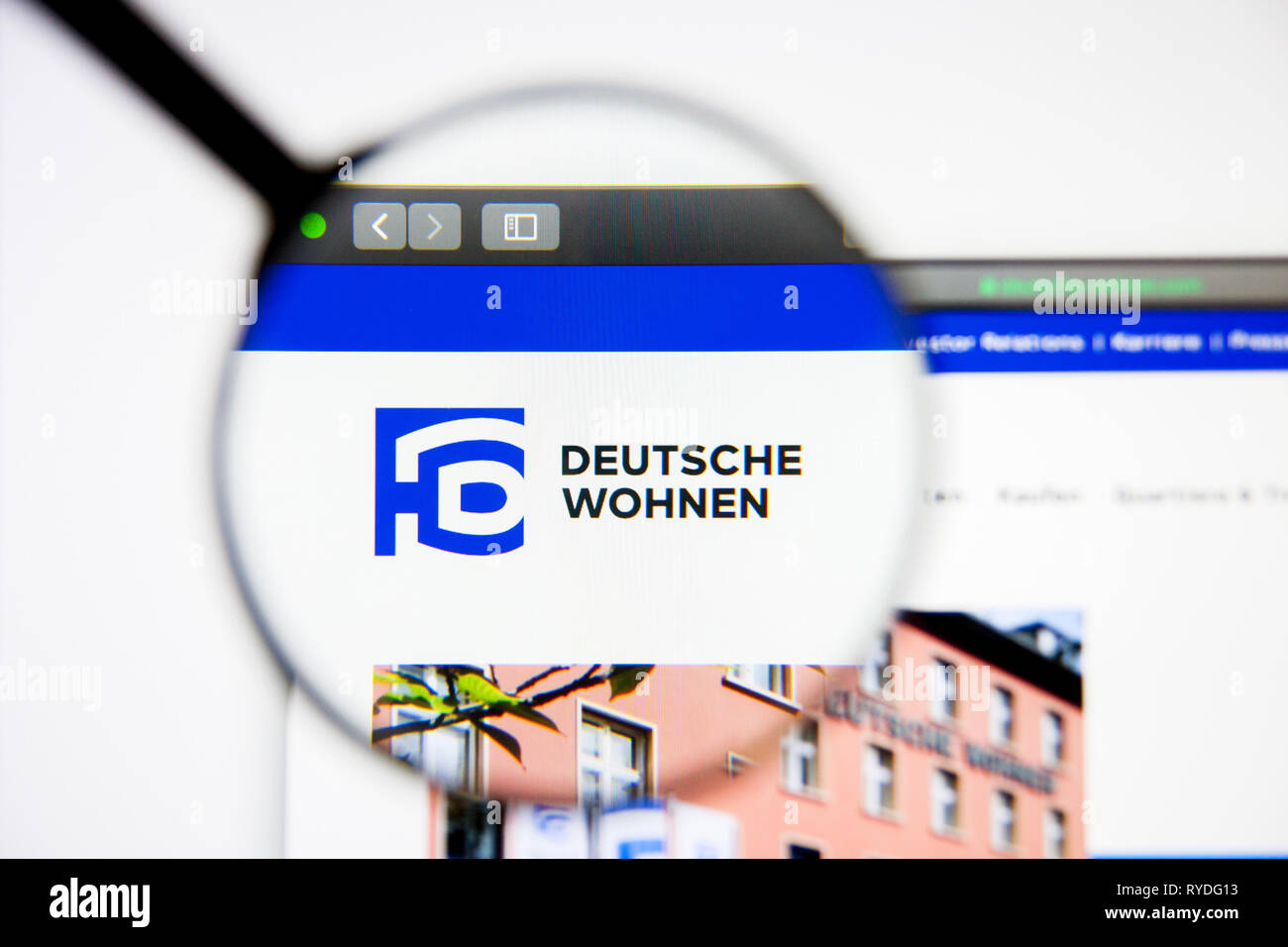 Los Angeles, Kalifornien, USA - 5. März 2019: Die Deutsche Wohnen Homepage. Deutsche Wohnen Logo sichtbar auf dem Display, Illustrative Editorial Stockfoto