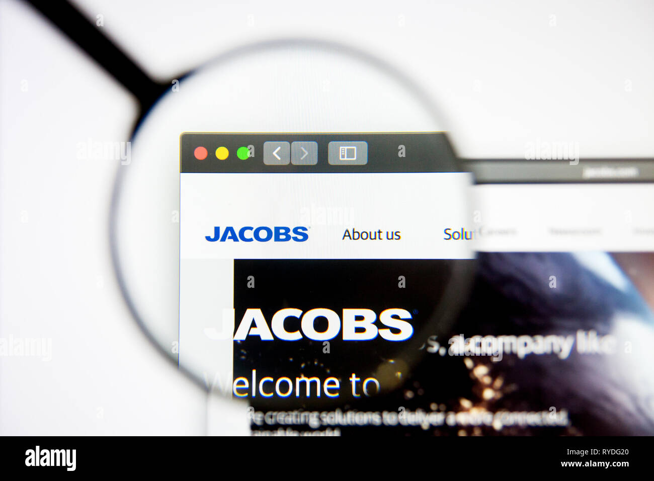 Los Angeles, Kalifornien, USA - 5. März 2019: Jacobs Engineering Website Homepage. Jacobs Engineering Logo sichtbar auf dem Display, Illustrative Stockfoto
