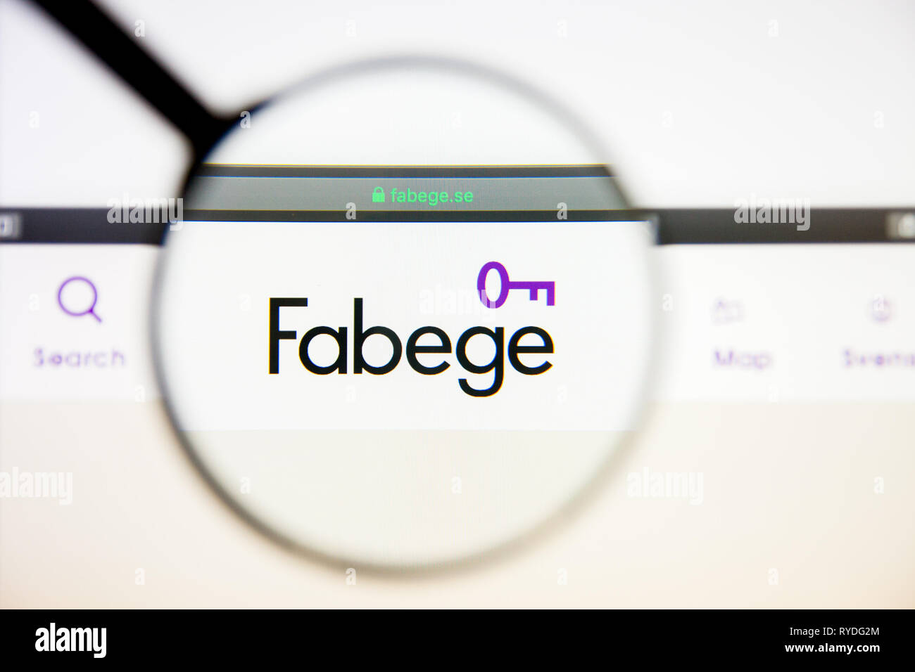Los Angeles, Kalifornien, USA - 5. März 2019: Fabege AB-Homepage. Fabege AB Logo sichtbar auf dem Display, Illustrative Editorial Stockfoto