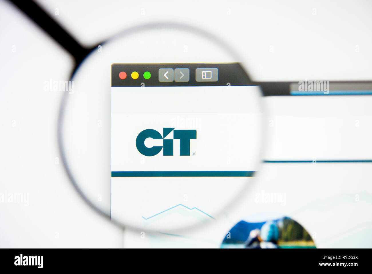 Los Angeles, Kalifornien, USA - 5. März 2019: CIT Group Website Homepage. CIT Group Logo sichtbar auf dem Display, Illustrative Editorial Stockfoto