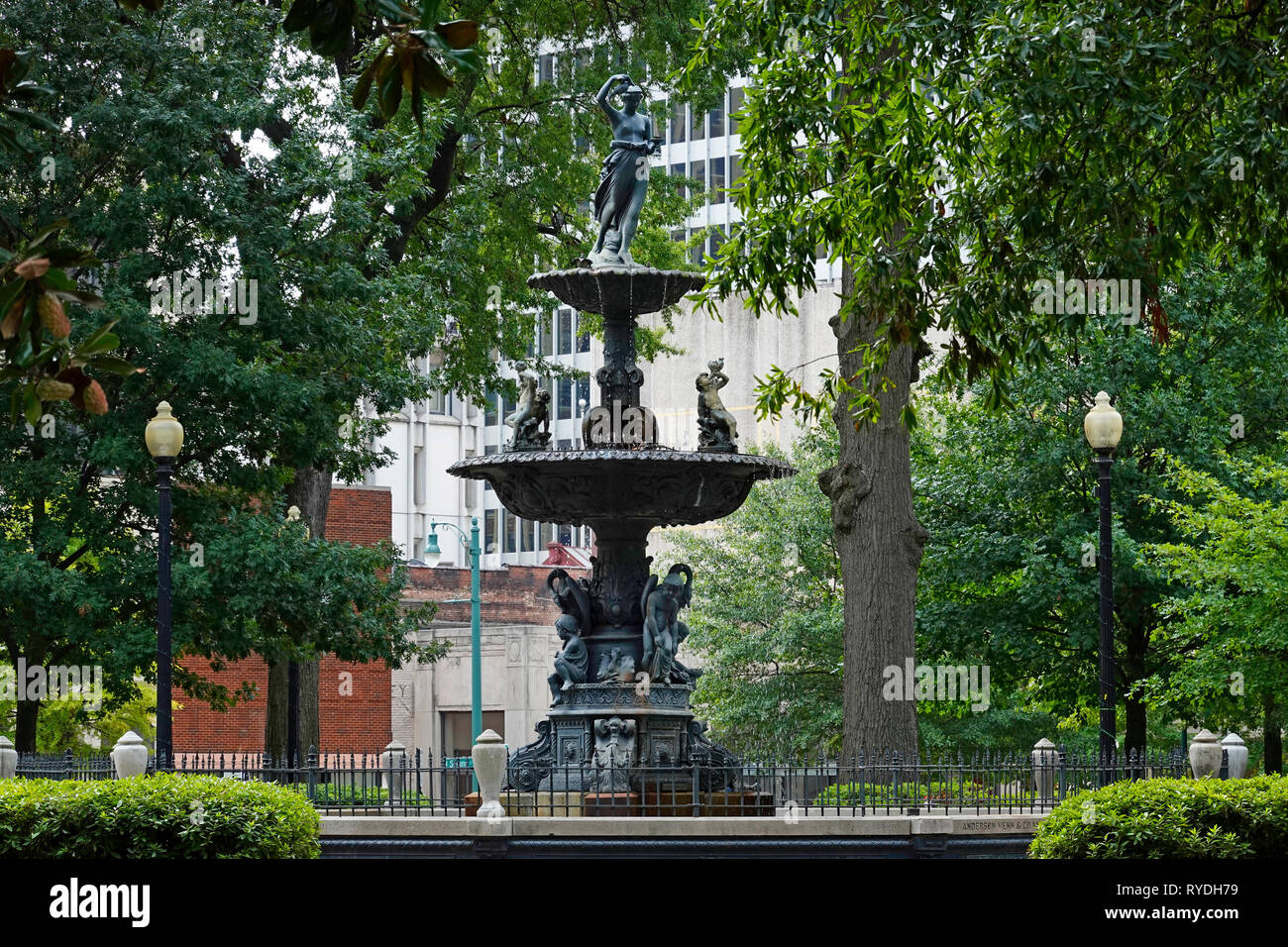 Hebe Fountain Court Square Memphis Tennessee Stockfoto