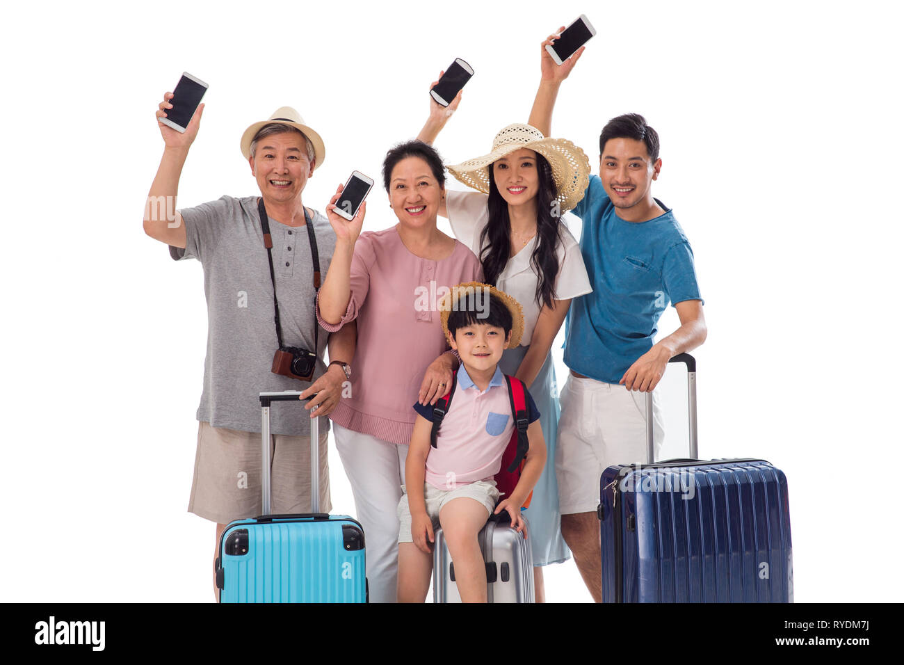 Die drei Generationen der Familie Reise des Glücks Stockfoto