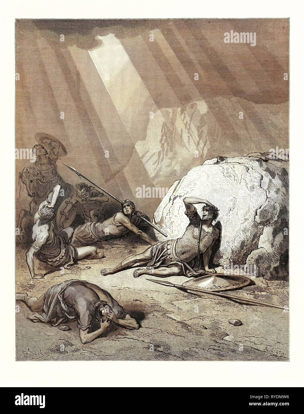 Die Bekehrung des hl. Paulus, Apostelgeschichte 9:1-6 von Gustave Doré, 1832-1883, Französisch. Kunst, Künstler, Romantik, Farbe, Farbe Gravur Stockfoto