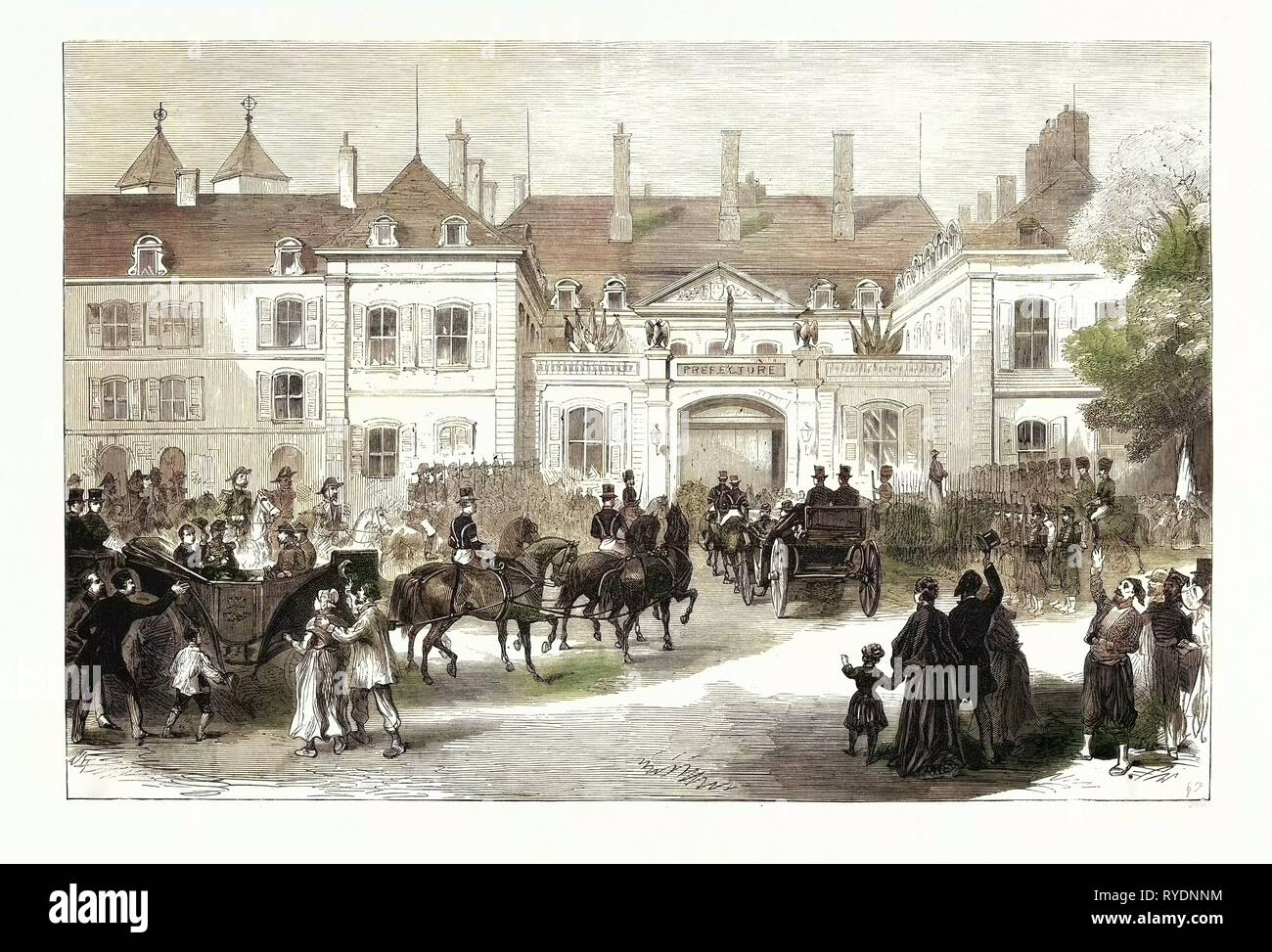 Deutsch-französischen Krieg: Ankunft des Kaisers Napoleon III. und der kaiserliche Prinz in Metz, 28. Juli 1870 Stockfoto