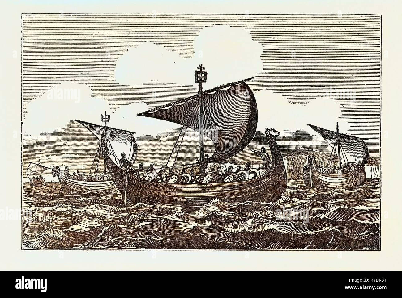 Schiffe von Wilhelm dem Eroberer 1066 Stockfoto